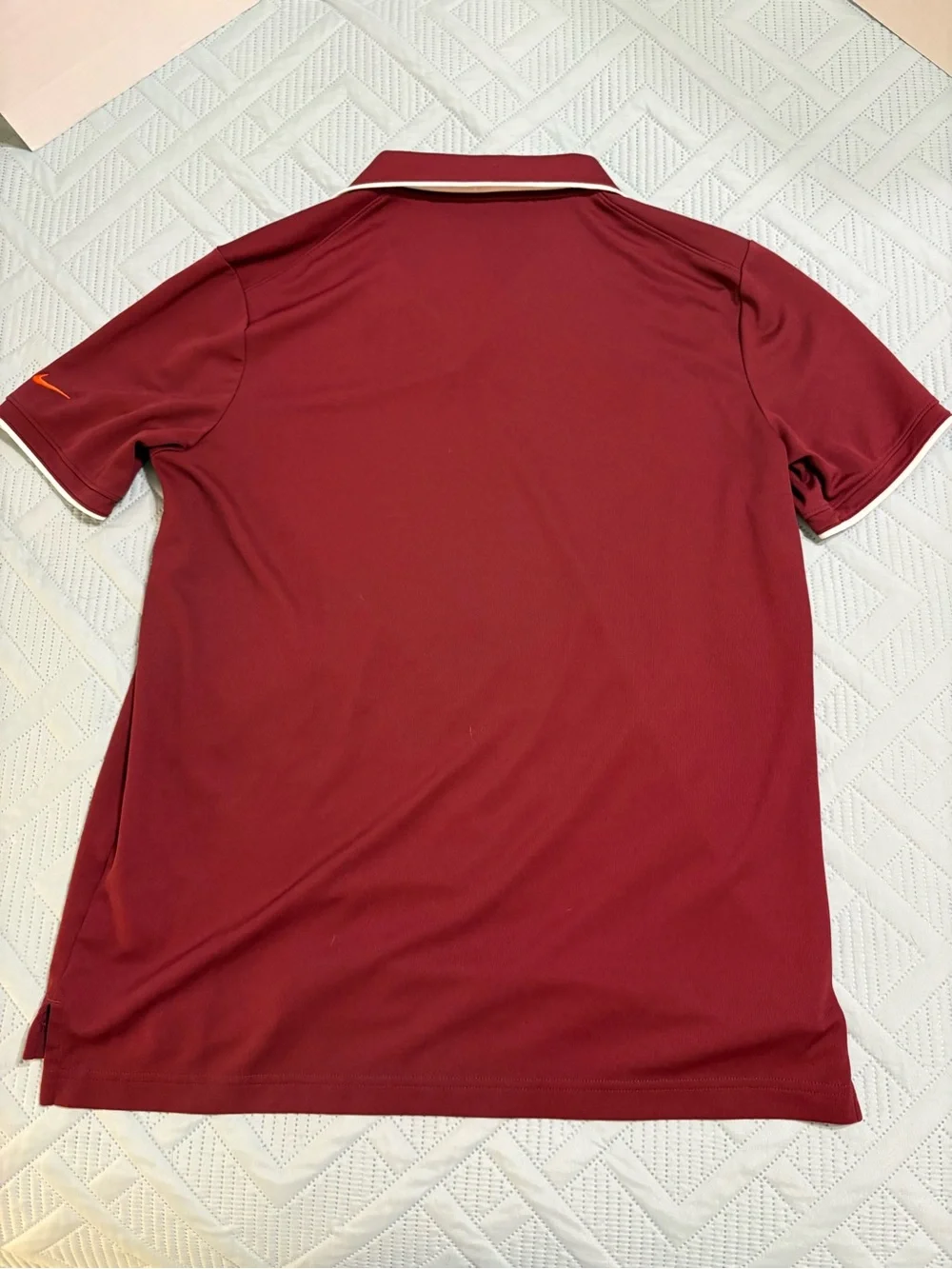 Nike Virginia Tech Hokies Dri-fit Polo Shirt Short Sleeves Maroon Size L